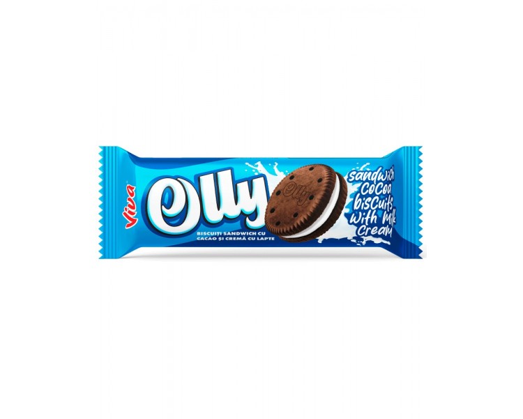 VIVA OLLY BISCUITI SANDWICH CREMA LAPTE 81G/27