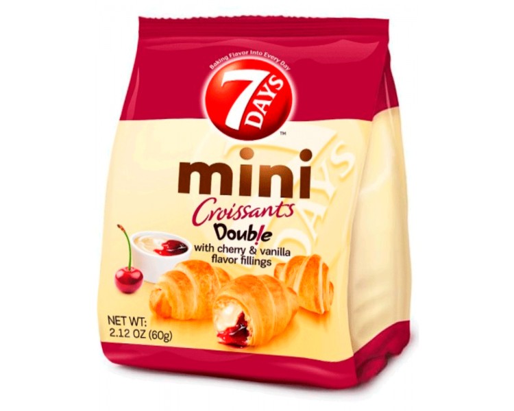 Double Mini Croissant cu Vanilie È™i ViÈ™ine 7Days, 185g