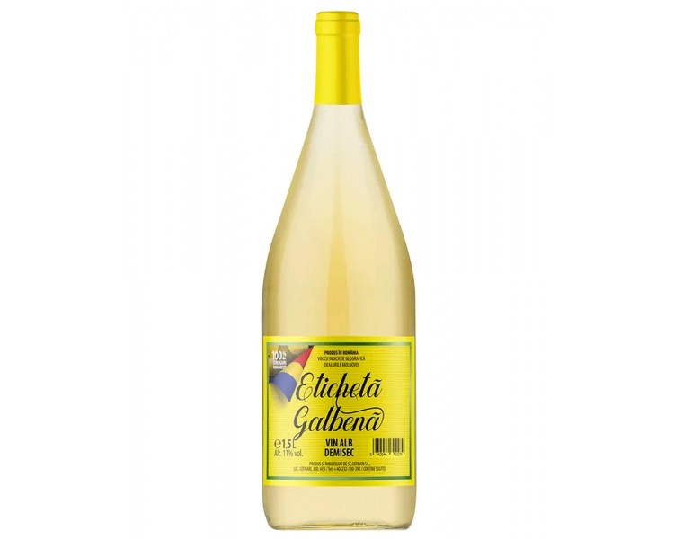 Vin Alb Demisec Eticheta Galbena 1.5L