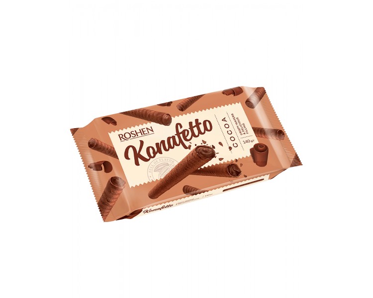ROSHEN KONAFETTO BARQUILLOS ROLLS CACAO 140G/15