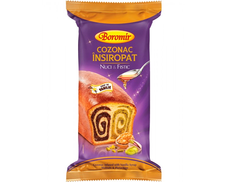 BOROMIR COZONAC INSIROPAT NUCI-FISTIC 550G/9