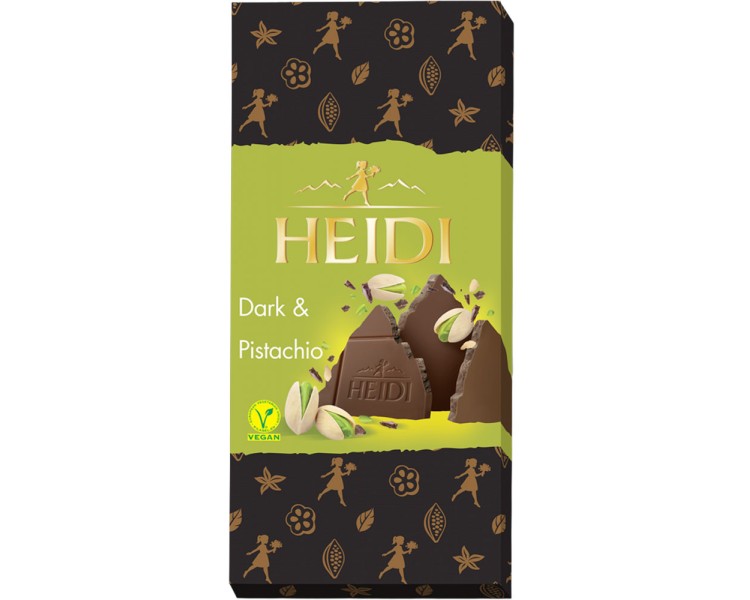HEIDI CIOCOLATA NEAGRA FISTIC 80G/20