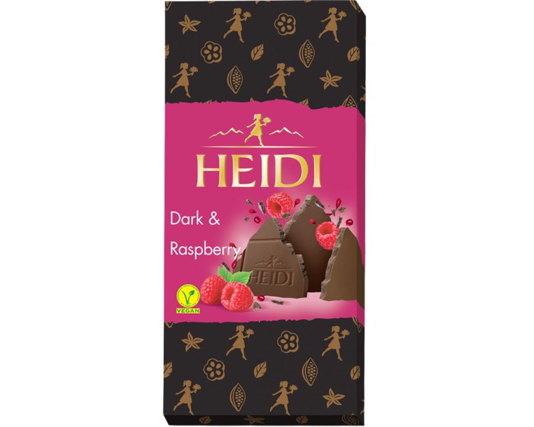 HEIDI CIOCOLATA NEAGRA ZMEURA 80G/20