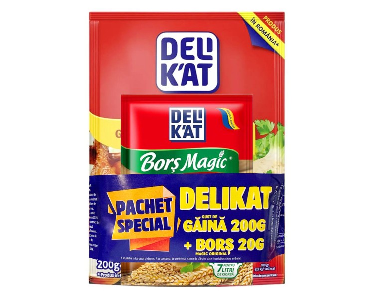 DELIKAT PACK GALLINA 200G + BORS MAGICO 20G /10