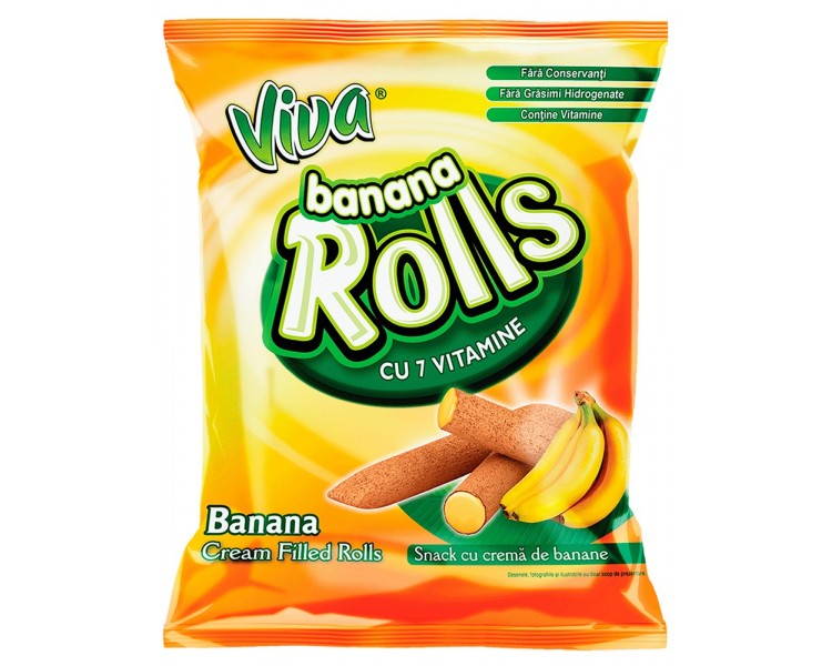 VIVA NAPOLITANE ROLLS BANANA 100G/18