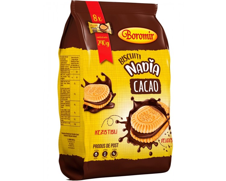 BOROMIR GALLETAS NADIA CREMA CACAO 240G/12
