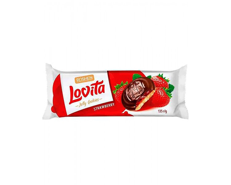 ROSHEN LOVITA GALLETAS MERMELADA FRESA 135G/21
