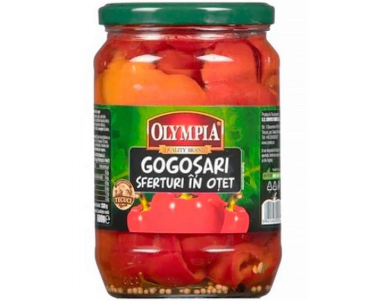 OLYMPIA PIMIENTOS CUARTOS VINAGRE 720G/6